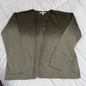 Loulou Green Ombré Button Up Sweater Size 1X